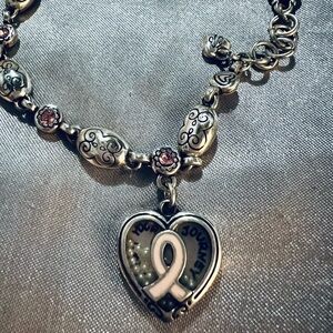 Brighton Power of Pink Breast Cancer Ribbon Your Journey Love Heals Bracelet